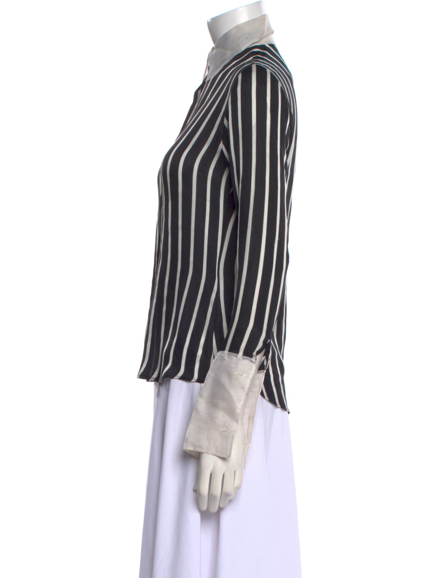Ralph Lauren Collection Silk Striped Button-Up Top